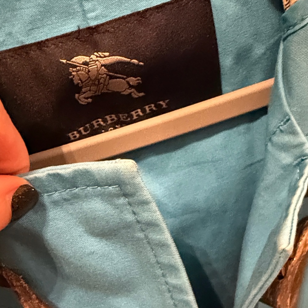Burberry Bright Aqua Blue Hooded Toggle Coat - Picture 11 of 13